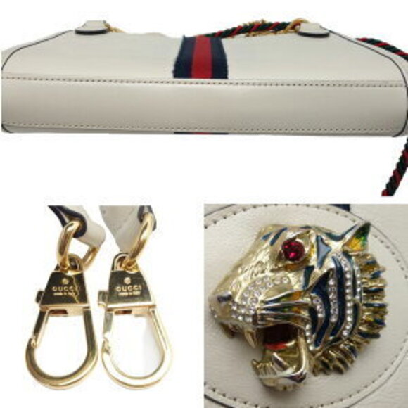 Gucci Tiger Head Raja Sherry Line Bag White Calfskin - Picture 5 of 10